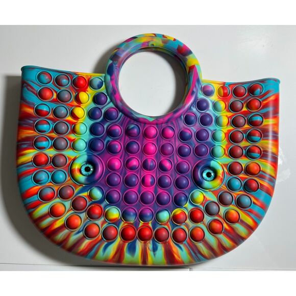 Rainbow silicone fidget fashion bag - Picture 1 of 5
